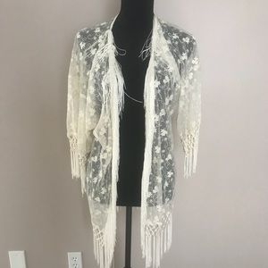 Vintage festival fringe cardigan